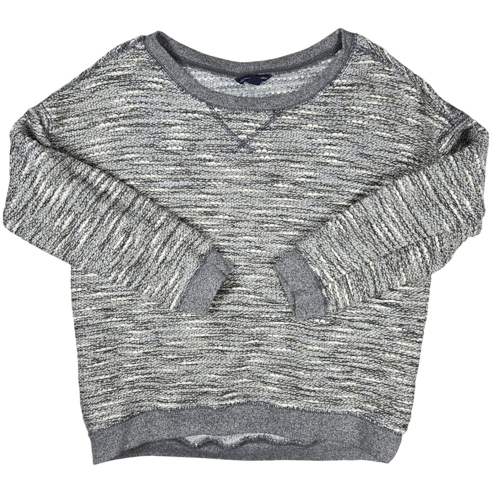 American Eagle Outfitters Gray Speckled Knit Metallic‎ Crewneck Sweater Size SP